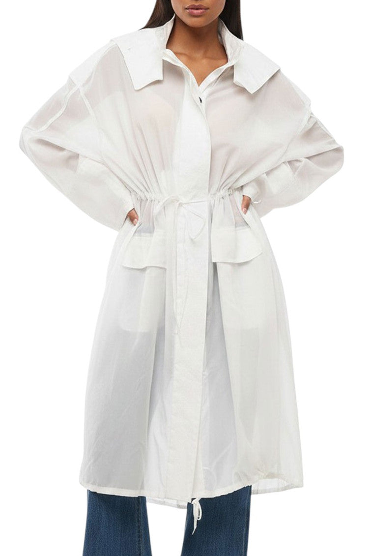 White Hood Trench Coat 1