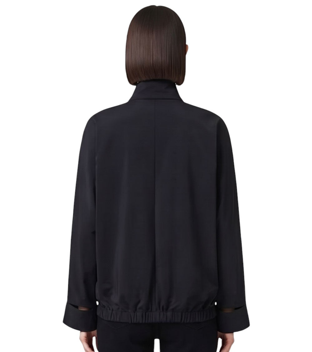 Black Mock Collar Jacket 2