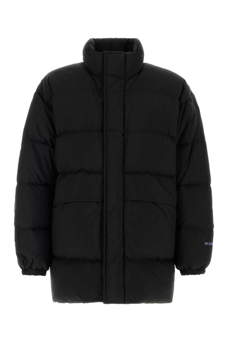 Black Mock Collar Down Jacket 1