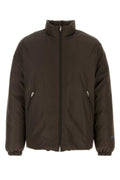 Dark Brown Solid Down Jacket 1