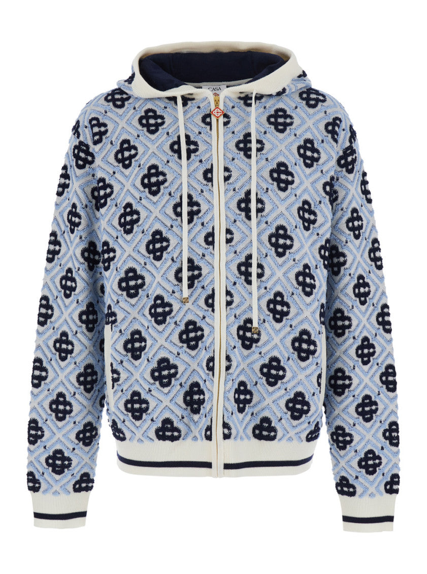 Light Blue Jacquard Hoodie 1