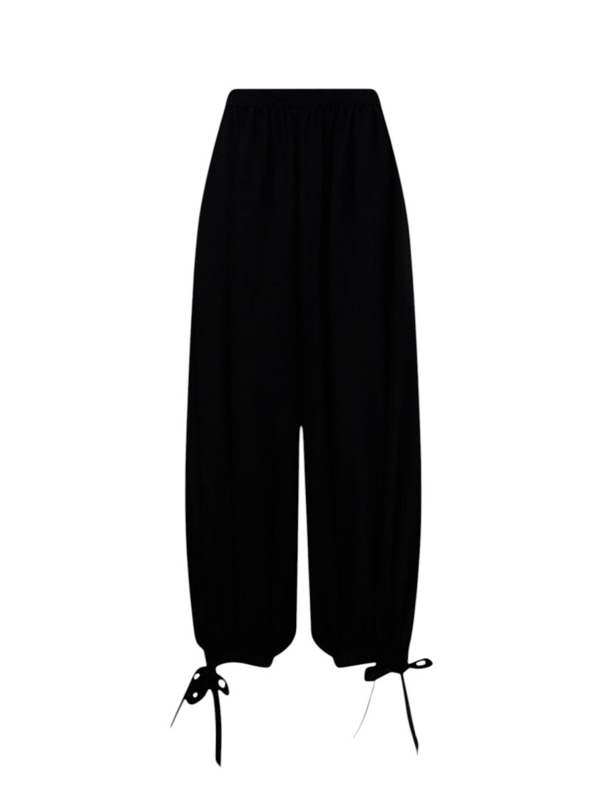 Black Loose Elasticated Pants 1