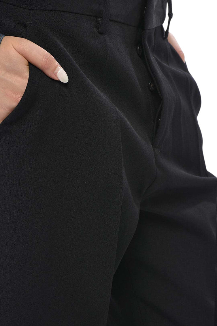 Black Tailored Flat Front Pants 3