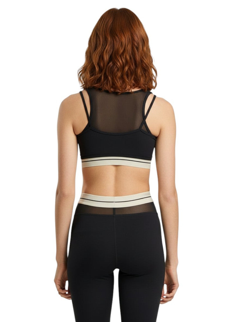 Black Logo Scoop Neck Top 2