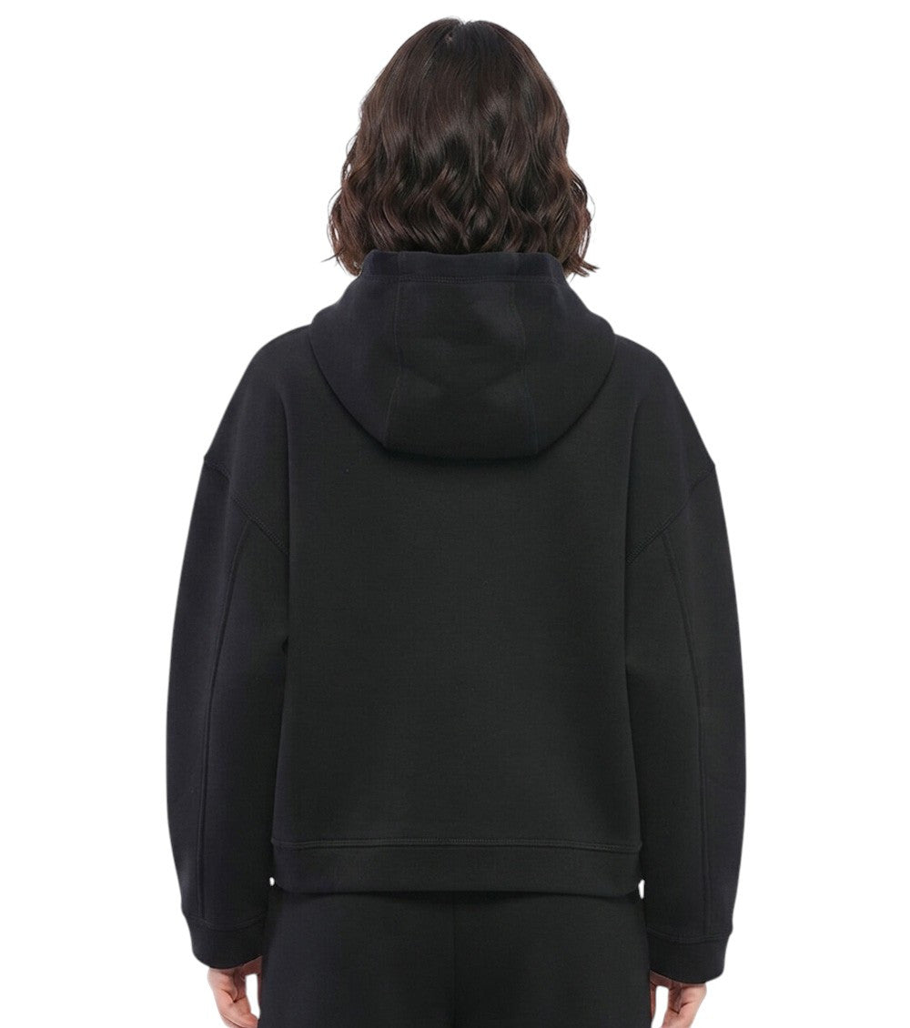 Black Solid Hood Sweatshirt 2