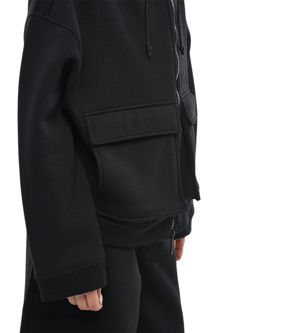 Black Solid Hood Sweatshirt 3