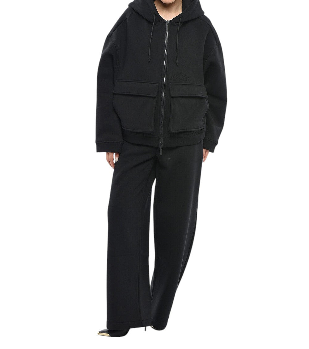 Black Solid Hood Sweatshirt 4