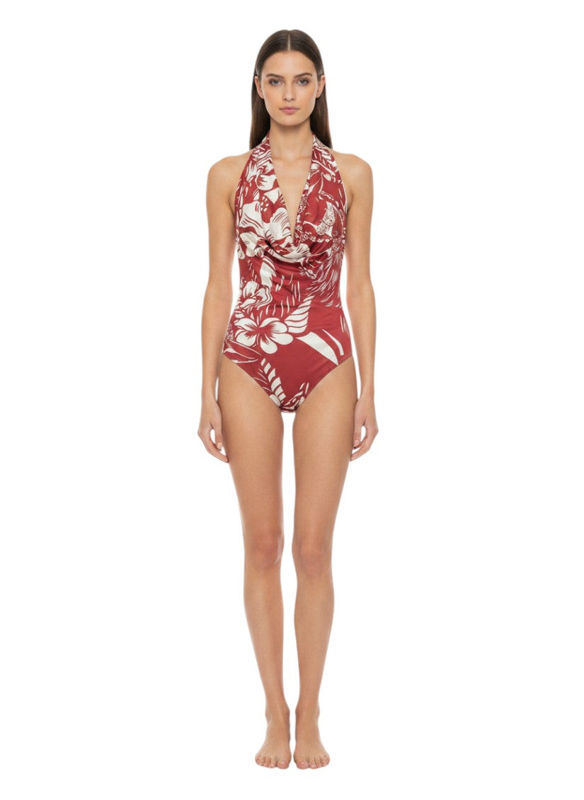 Red Floral Swimwear 1