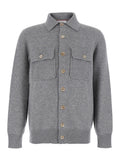 Grey Shirt Collar Cardigan 1