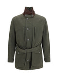 Green Solid Belted Jacket 1