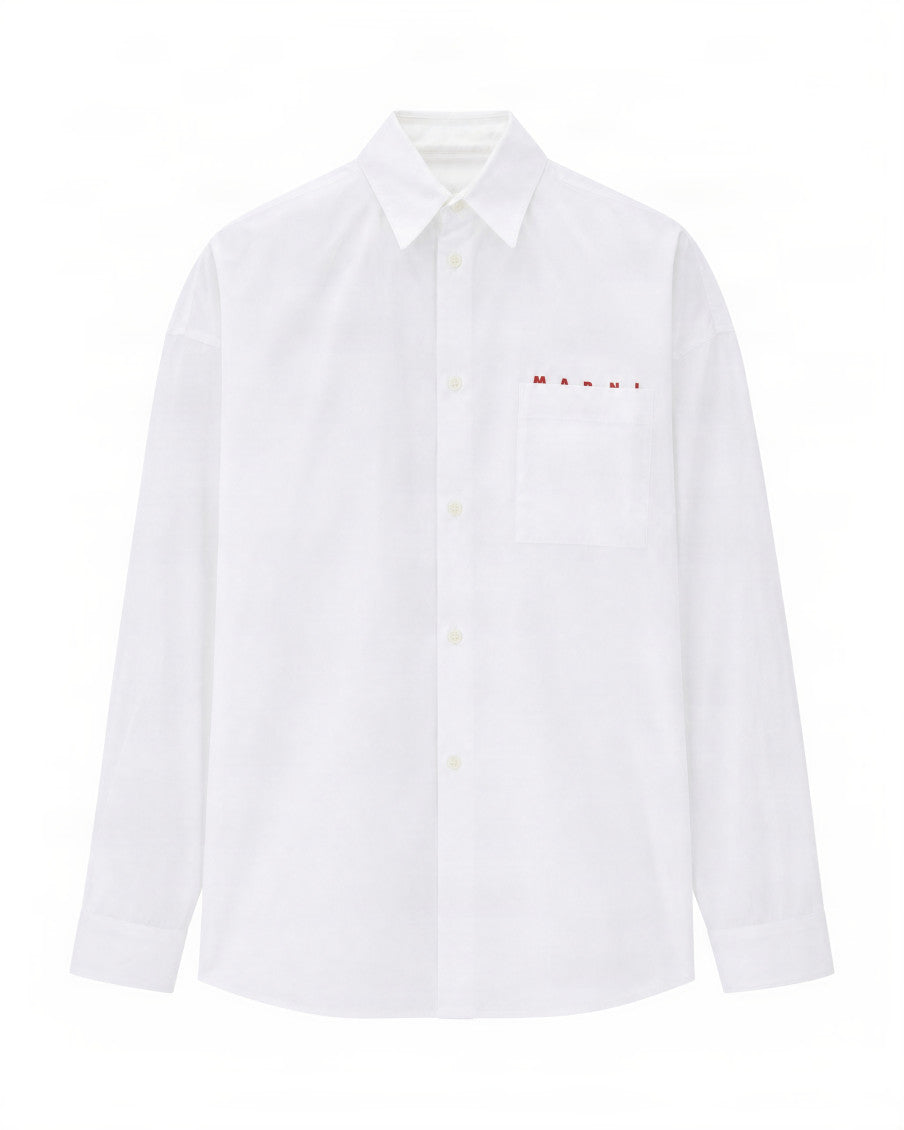 White Relaxed Solid Shirt 1