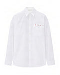 White Relaxed Solid Shirt 1