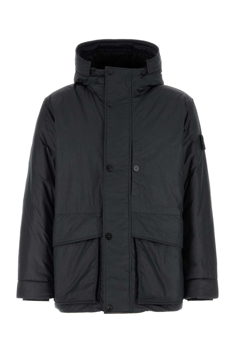 Navy Blue Hood Parka Jacket 1