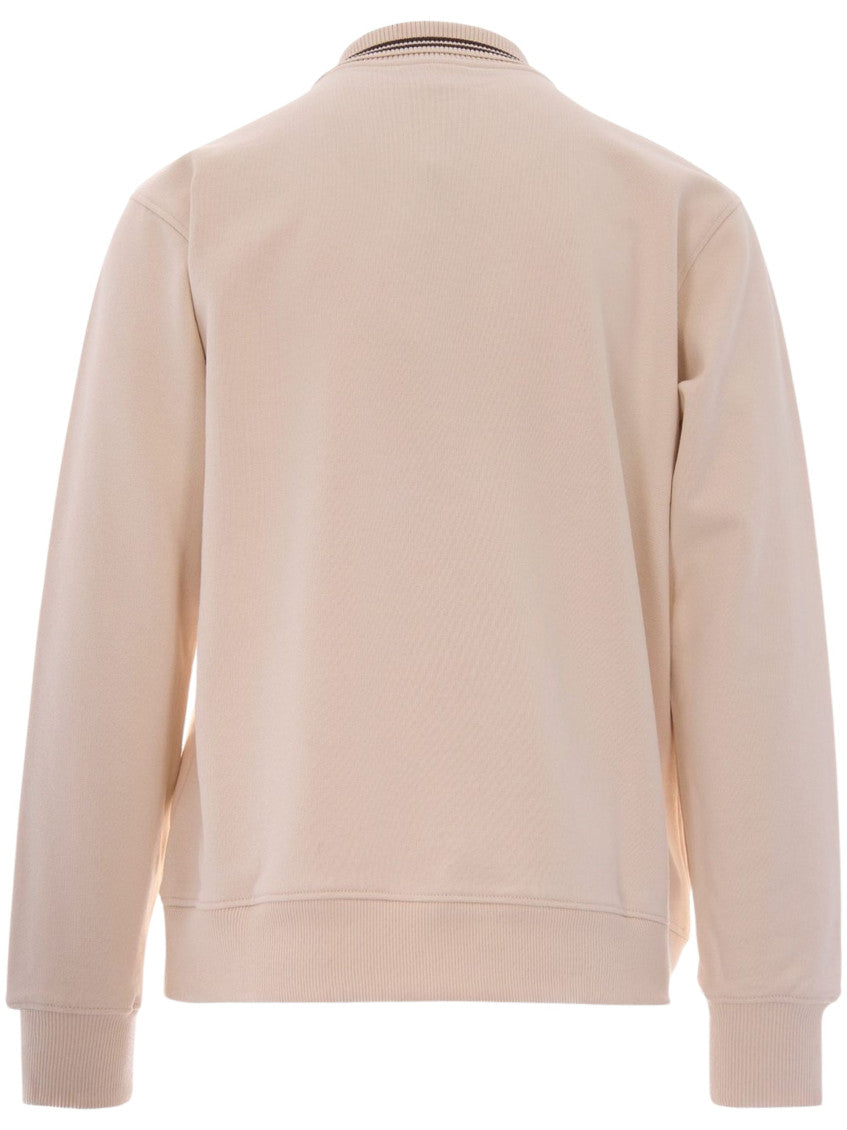 Beige Logo Shirt Collar T-Shirt 2