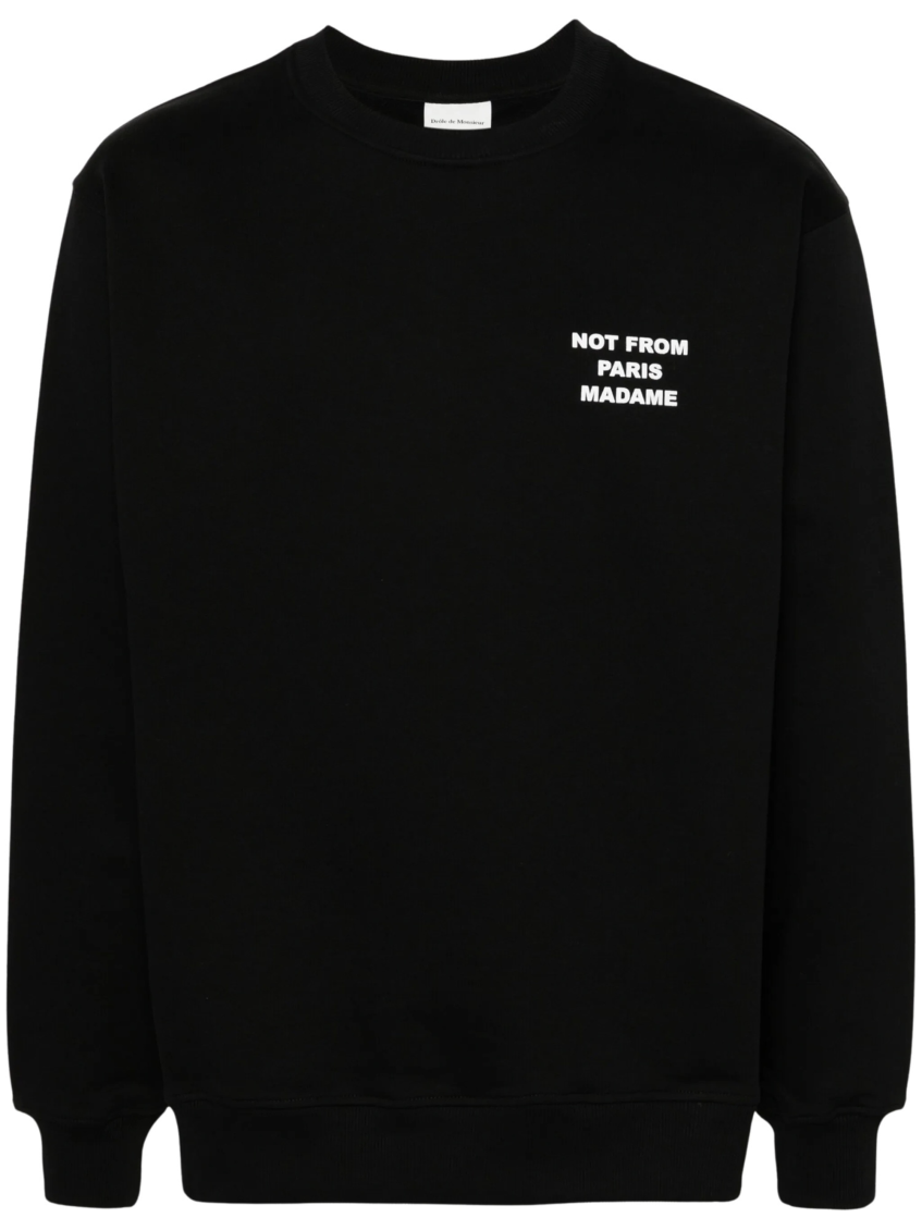 Black Graphic Crew Neck Sweatshirt 1