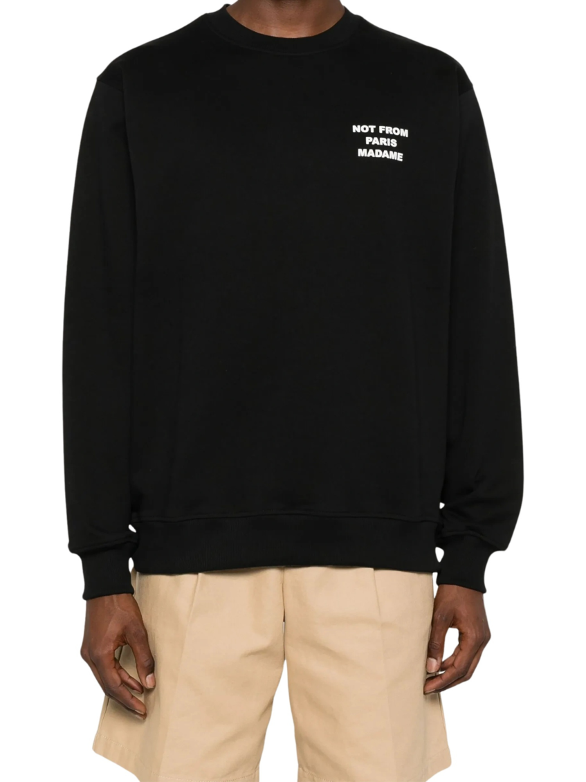 Black Graphic Crew Neck Sweatshirt 2