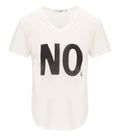 White Graphic V Neck T-Shirt 1