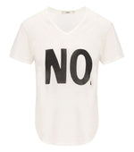 White Graphic V Neck T-Shirt 1