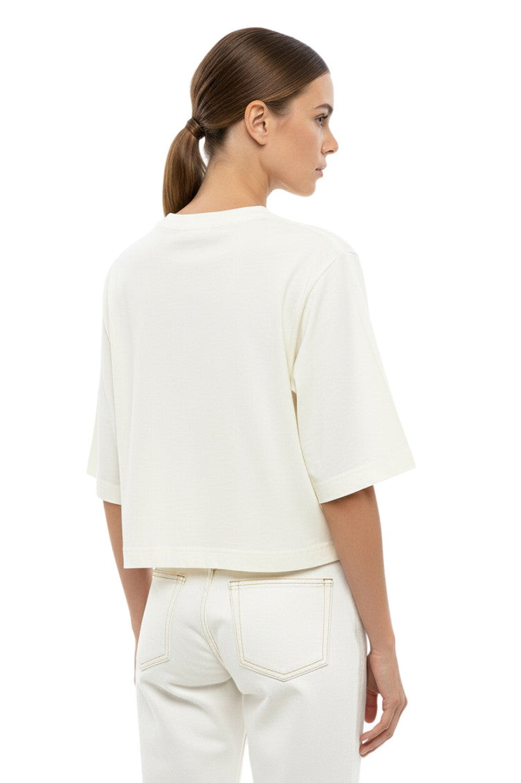White Logo Crew Neck T-Shirt 2