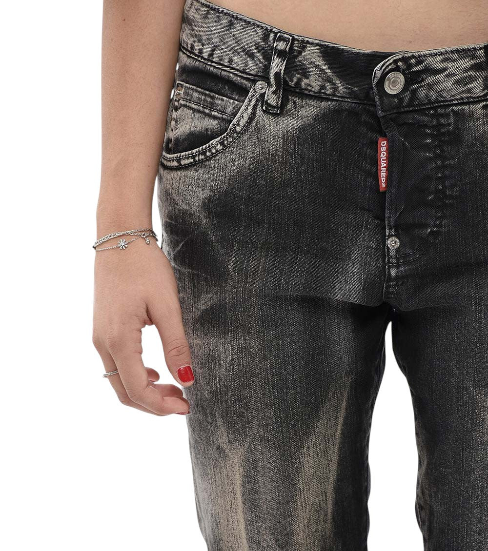 Dark Grey Skinny Mid Rise Jeans 3