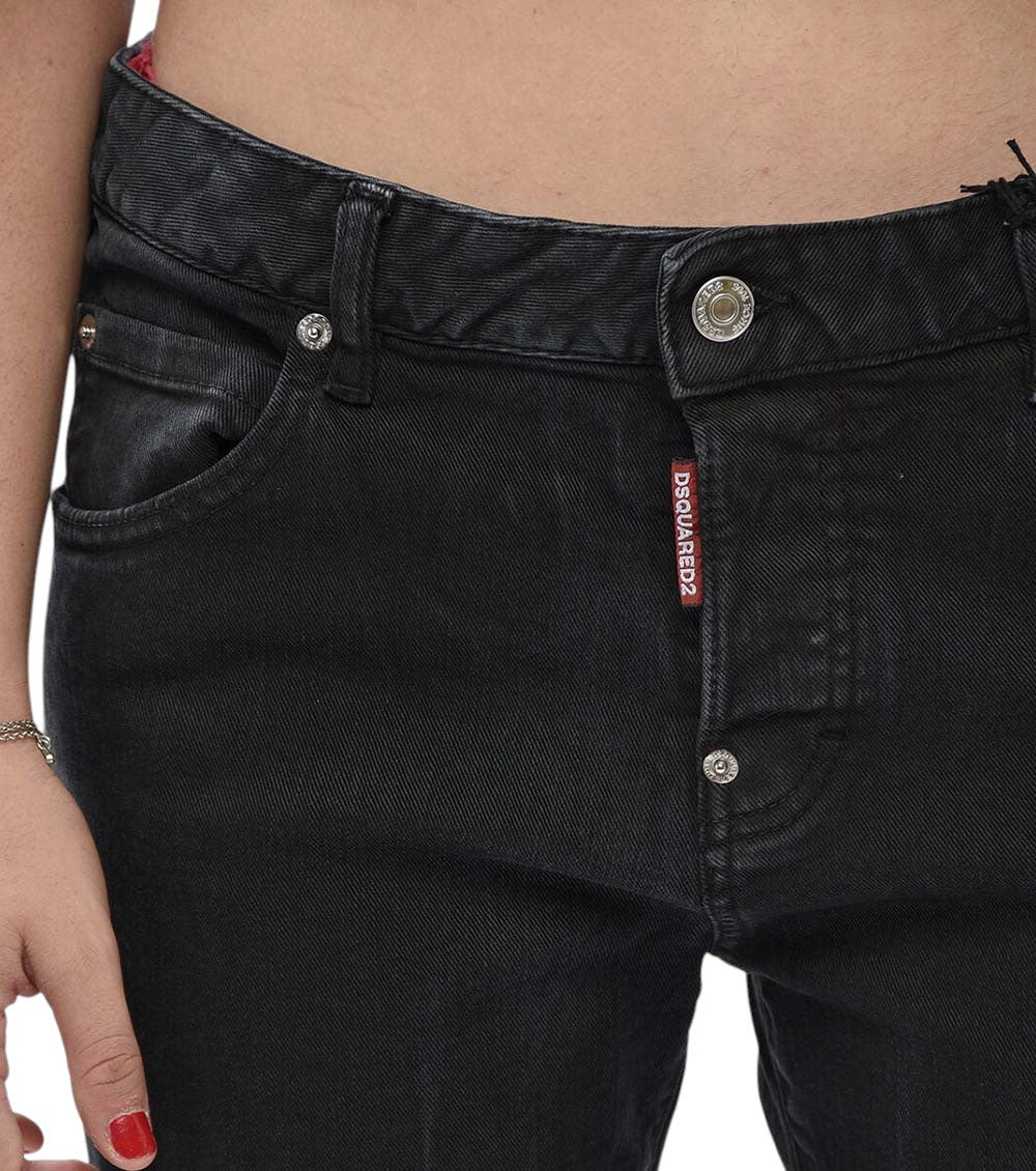 Black Slim Mid Rise Jeans 3