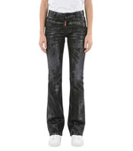 Black Flared Mid Rise Jeans 1