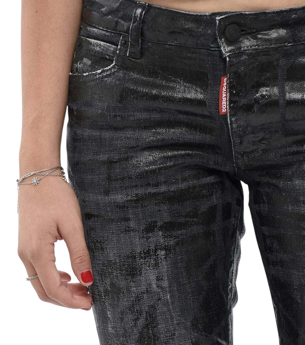 Black Flared Mid Rise Jeans 3