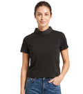 Black Solid Mock Collar T-Shirt 1