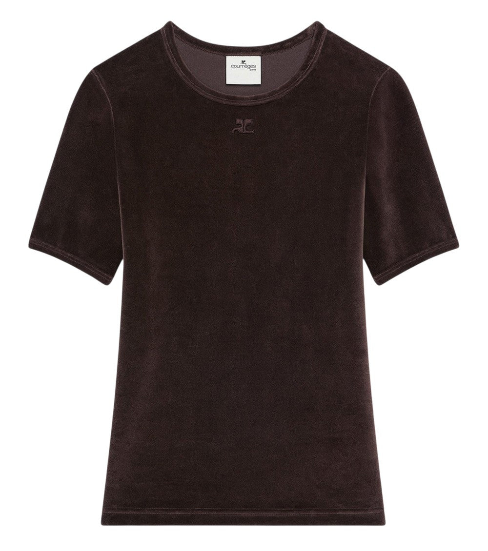 Brown Logo Crew Neck T-Shirt 1