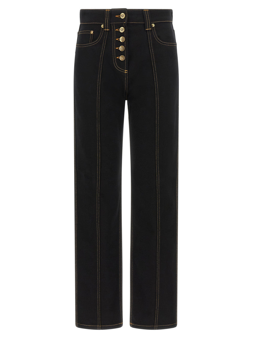 Black Straight High Rise Jeans 1