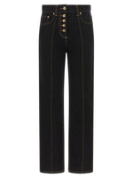 Black Straight High Rise Jeans 1
