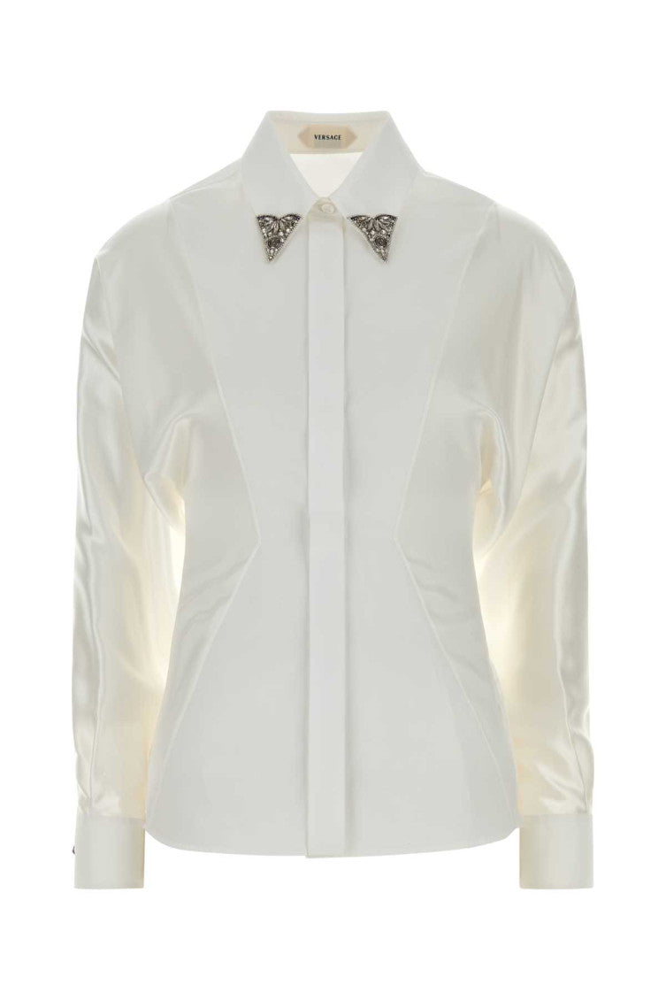 White Slim Embellished Shirt 1