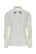 White Slim Embellished Shirt 1