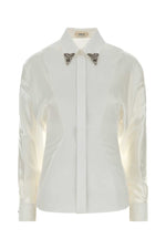White Slim Embellished Shirt 1