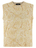 Yellow Printed Crew Neck Top 1