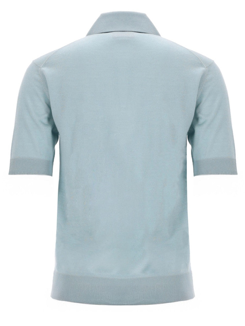 Light Blue Logo Shirt Collar Polo 2