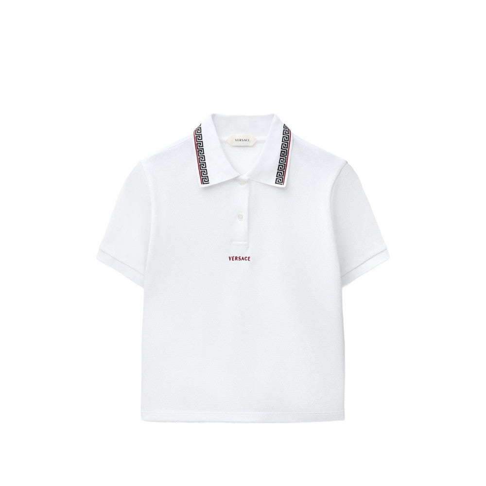 White Logo Shirt Collar Polo 1