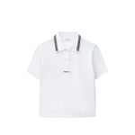 White Logo Shirt Collar Polo 1
