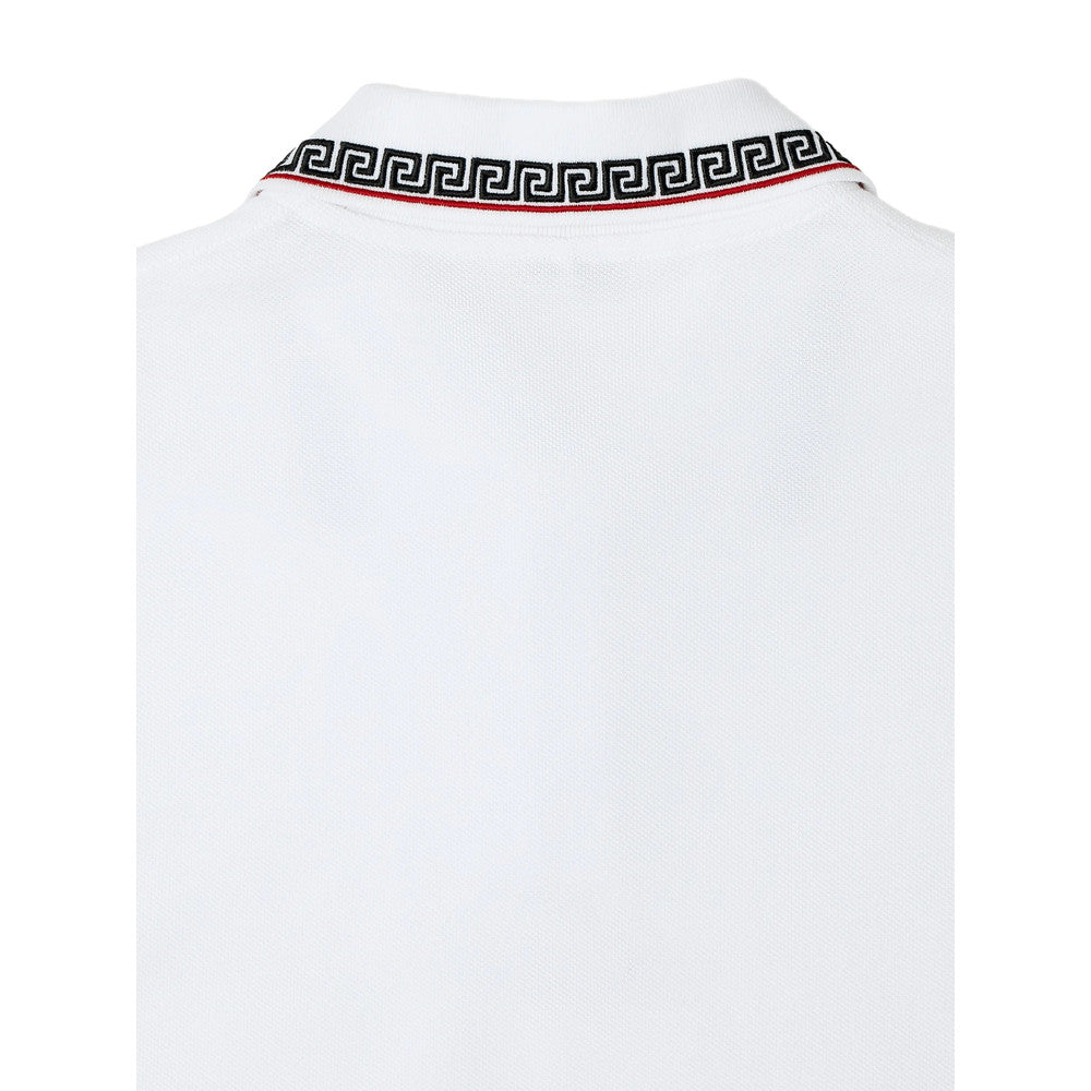 White Logo Shirt Collar Polo 4