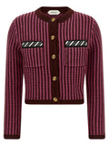 Pink Geometric Round Neck Sweater 1