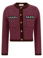 Pink Geometric Round Neck Sweater 1