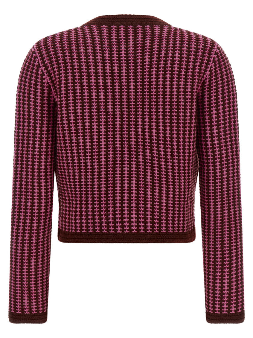 Pink Geometric Round Neck Sweater 2