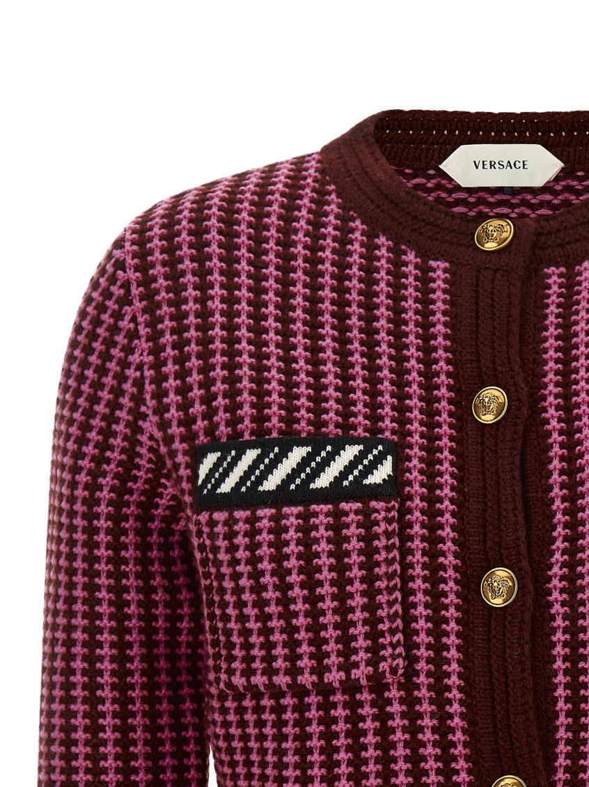 Pink Geometric Round Neck Sweater 3