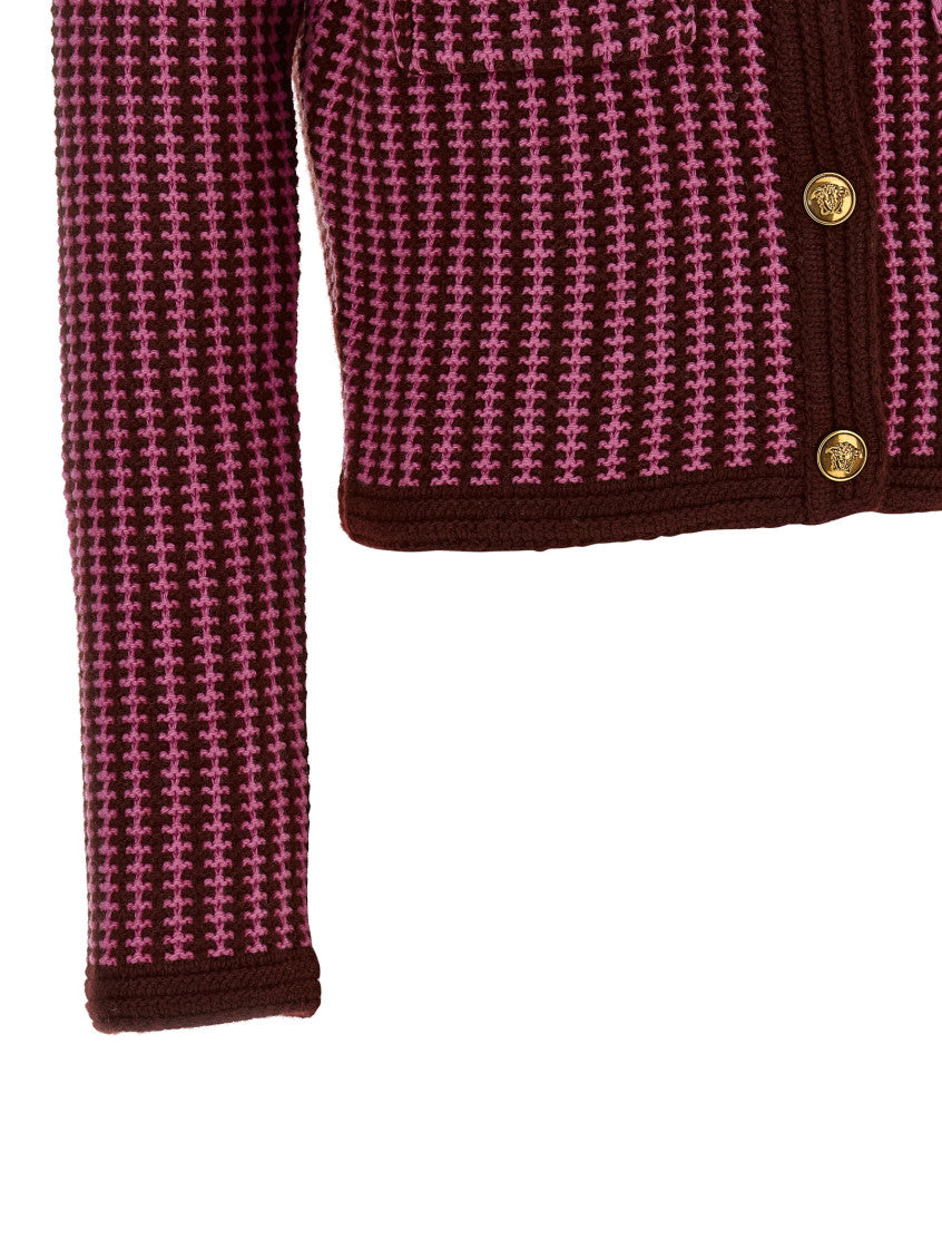 Pink Geometric Round Neck Sweater 4