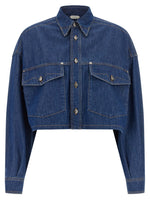 Blue Oversized Cropped Shirt 1