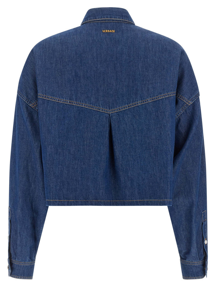 Blue Oversized Cropped Shirt 2