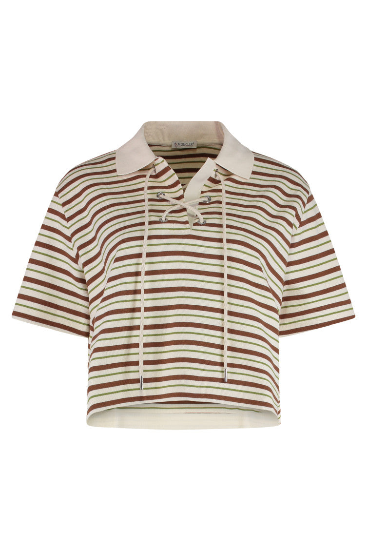 Multicolor Striped Shirt Collar Polo 1