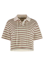 Multicolor Striped Shirt Collar Polo 1