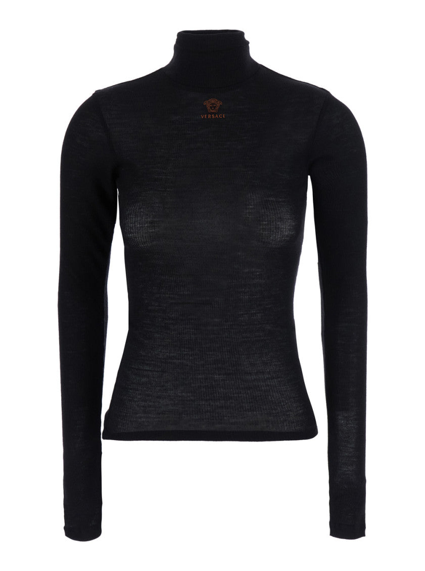 Black Logo Turtle Neck Sweater 1