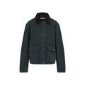 Dark Green Distressed Shirt Collar Jacket 1